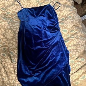 Velvet-blue formal dress, Size- Adult Large